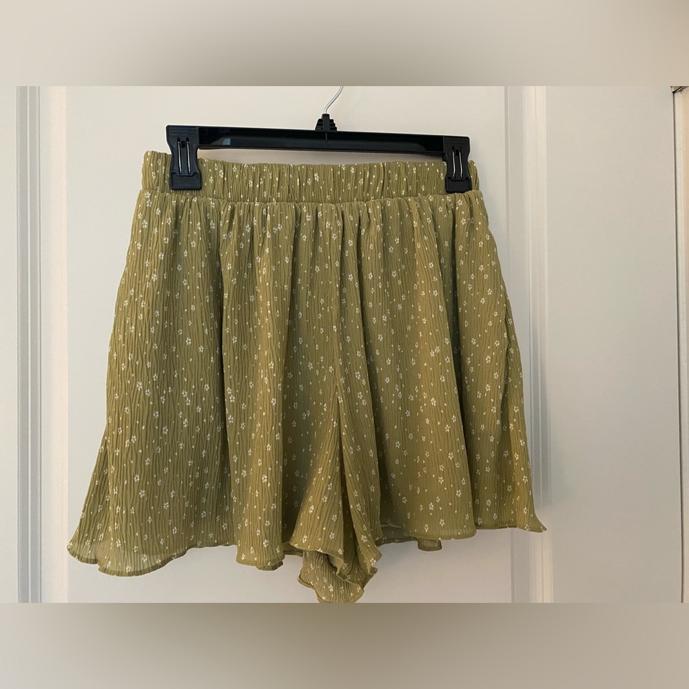 Green Floral Skort